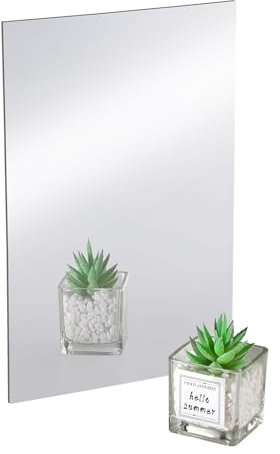 RMIVEGLIA Selbstklebende Spiegel 4er Set, Spiegel Badezimmer, Flexible Spiegelfolie, Wanddekoration für Zuhause, Bad und Büro. Einfach anzubringen und vielseitig einsetzbar., 20*30