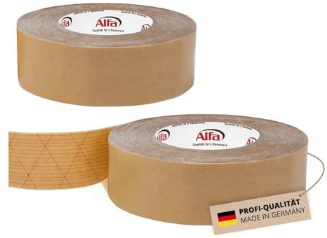 Alfa 2x PowerTac 45 mm x 25 m – Extra starkes Sockelleistenklebeband (50 m) | Profi-Qualität - Extra starkes Transferklebeband - Mit besonders hohem Klebstoffauftrag - Hohe Anfangs- und Dauerklebkraft