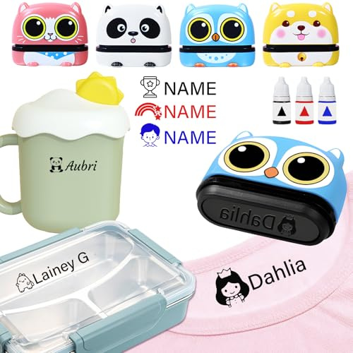 Namensstempel Kinder textil - Wasserfest Personalisierter Namensstempel, Permanente Kleidungsstempel, Personalisierte Namensschild Stempel, Kindergarten Schulbedarf
