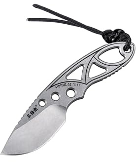 Sanrenmu Fixed Blade Messer Compact Full Tang Mini 4 Zoll Tasche Messer 12C27 Klinge für Outdoor Camping Wandern (Stonewash)