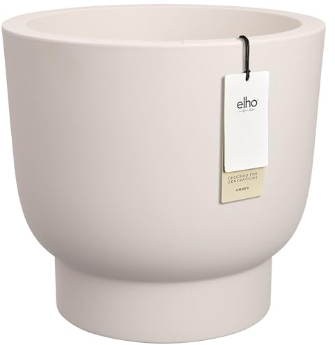 elho Amber Grail 30cm Blumentopf - Linen White | Ø 29.5 x H 28.3 cm | Für Innen- & Außenbereiche geeignet | 100 % recycelter Kunststoff