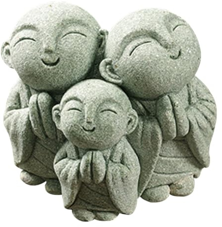 Happyyami Liegender Buddha Tischschmuck Stein Maitreya Figur Zen Deko für Tempel und Zum Bewegen