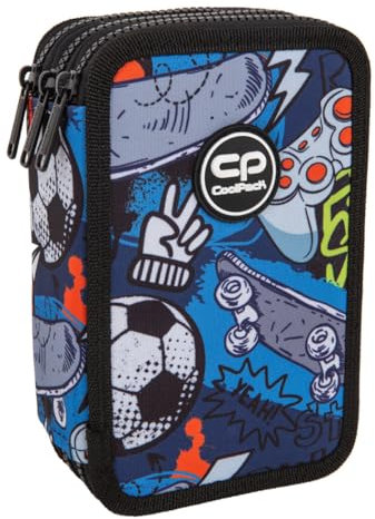 CoolPack XXL Federtasche Federmappe 3-Fach Schulstiftetui, dreifaches Federmäppchen, Federmäppchen für Mädchen, Jungen, Federmäppchen 44-teilig gefüllte Schüleretui 3-stöckig, Hobby