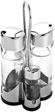 LOVIVER Oil and Vinegar Set Salad Dressing Bottles Condiment Pots Home Cooking Glass Container Vinegar Cruet Set Oil Dispenser Bottle