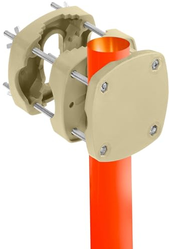 4smile Sonnenschirmhalter Balkongeländer SunnyBoy in Sandbraun - Sonnenschirm Halterung Balkon, flexibel verwendbar - Kompakte Schirmhalterung Balkongeländer ersetzt Sonnenschirmständer Balkon