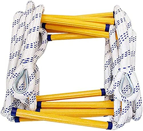 LKYLGYU Strickleiter, Sicherheitsleiter, Kletterstrickleiter, Feuerleiter, Strickleiter, Fluchtleiter mit Haken, für Spielset drinnen oder draußen/10 m/39,37 Zoll
