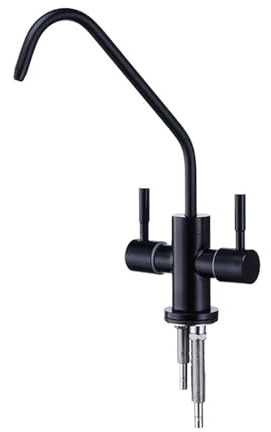 Umkehrosmose Filter Wasserhahn Dual Modus Kaltwasserhahn Küche 360° Schwenkbar Spülenarmatur,Schwarz