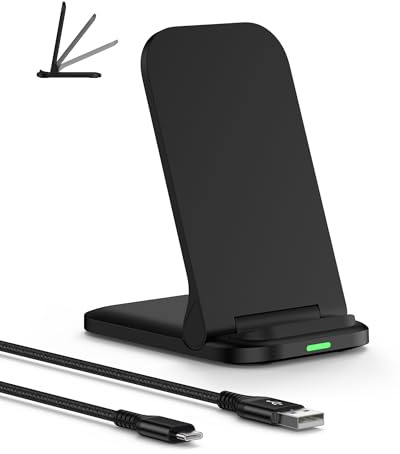 Fast Samsung Wireless Charging Stand, 15W Qi Cordless Phone Charger Stand, Android Wireless Charger Dock Holder Station for Samsung Galaxy S25 Edge S24 Ultra S23 FE S22 S21 Z Fold7 Flip7 Note20 S9 S8