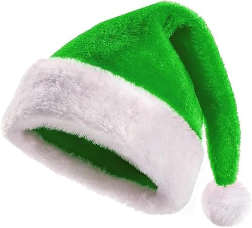 Weihnachtsmütze, Nikolausmütze Erwachsene, Unisex Weihnachtsmann, Grün weihnachtsmütze Blau/Rote Santa Mütze Bequemes Dicker mit dicker fellrand, Schwarz Santa Clause Mütze für Weihnachtsfeier