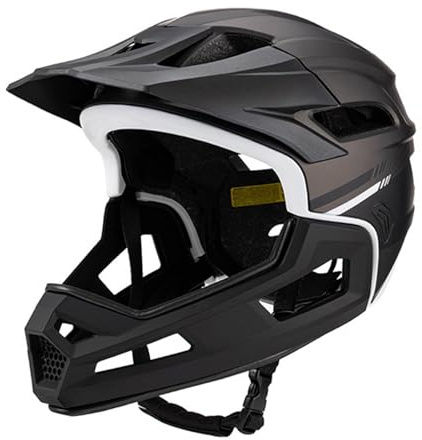 Casco da Bici Integrale Protettivo con Assorbimento degli Urti Casco da Mountain Bike in Titanio Nero