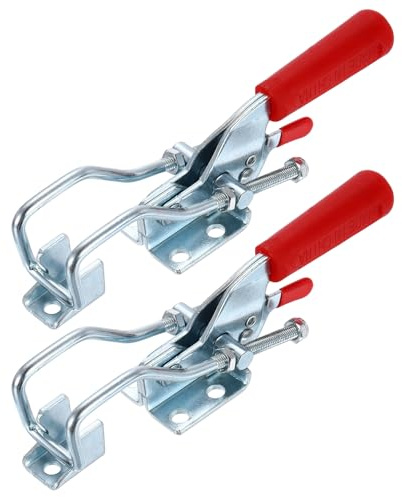sourcing map 2pcs 431 Toggle Latch Clamp M6 x 50mm 772lbs Holding Capacity Adjustable Quick Release Pull Latches Galvanized Iron Hasp Clamps for Smoker Lid Jig Tool Boxes Cases Door