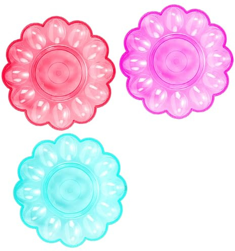 Generico Piatto Espositivo per Uova, Vassoio Portauova di Pasqua, Vassoio Rotondo per Cucina, Colore Casuale, Materiale Plastica