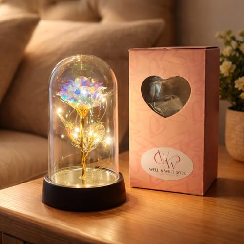 Rose Gift for Womens Forever Blooming LED Rose, Birthday Gift for Women, Mum, Wife, Sister, Girls, Daughter, Nan