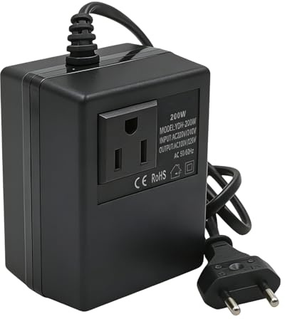 Convertidor De Voltaje,200W AC 220V A 110V TransformadorZ Reductor,Transformador De Voltaje,Transformador De Potencia Para Carga De Teléfonos Móviles,Ventiladores,Pequeños,Luces Navideñas,Afeitadoras