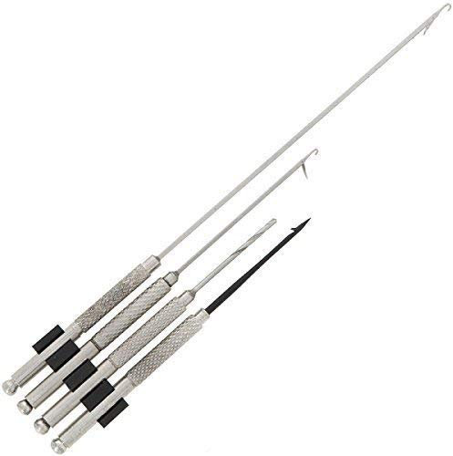 NGT Carp Fishing Stainless Baiting Tool Set in Sleeve Inc Hooks, Needle + Drill