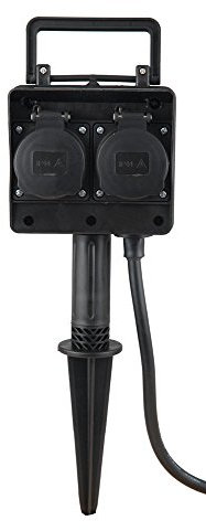 HEITRONIC 4fach Energieverteiler Gartensteckdose Dubai Erdspieß Außensteckdose 1,5m Anschlusskabel