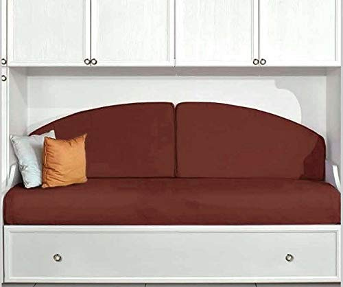 EFFETTO CASA Spalliera per Letto a Ponte, trasforma il Letto in Un Divano. Due spalliere MEZZALUNA realizzate indeformabili e sfoderabili (Marrone)