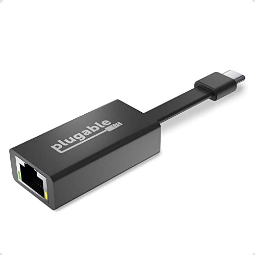 Plugable USB C to Ethernet Adapter, Driverless Fast and Reliable Gigabit Speed, Thunderbolt 3 to Ethernet Adapter Compatible with Macbook Pro, Windows, macOS, and ChromeOS