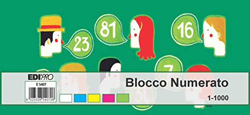 EDIPRO - E5407NEW - Zahlenblock 1/1000 (Set mit 50 Blöcken mit 100 Zahlen) f.to 6x13