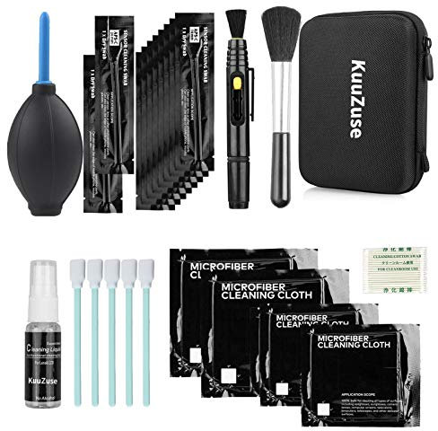 KuuZuse Professional DSLR-Kamerareinigungsset mit APS-C Reinigungstupfern, Mikrofasertüchern, Linsenreinigungsstift, für Kameraobjektiv, optisches Objektiv und Digitale Spiegelreflexkameras
