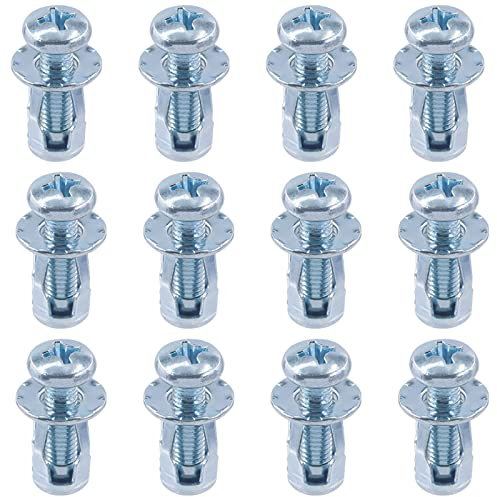 Swpeet 12 Tuercas de Rosca M6 x 25 para Pétalos, Expansión y Fijación Con Tornillos para Pared Hueca, Hierro, Línea de Piel, Uso En Pared Fina y Suave