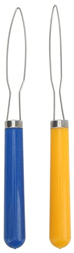 Buachois 2 Stück Knopfhaken, Mehrfarbiger Mix Dressing Strickhilfen Reißverschluss Züge, Tragbares Knöpfhilfe Knopfschließer zum Nähen von Schneidern