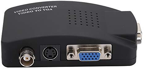 Adattatore Convertitore BNC S Video a VGA HD, 60Hz - 75Hz Alta Frequenza di Scansione Potente Riduzione del Rumore Plug and Play per Computer PC Monitor UK EU Plug