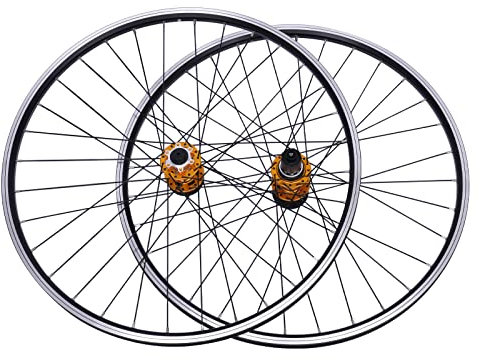 Lightakai 27.5/29 Mountainbike Laufradsatz, Aluminum Alloy Rim Disc Brake MTB Wheelset Schnellspanner Vorderrad Hinterrad Fahrrad Laufräder MTB Mountainbike Laufrad Fahrradteil (29in, Gold)