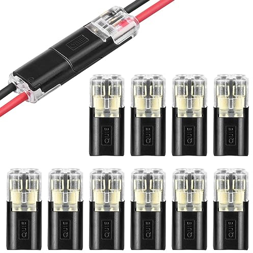 CECOMBINE 10 Stück 2-Polig Kabel Steckverbinder Stecker, Auto Stecker Steckverbindung Steckverbinder, Wasserdicht Kabelverbinder 18-24AWG Draht-Schnellspleiß-Steckverbinder, Kabel Crimp Anschluss