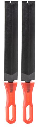 sourcing map 2 Stück Feile 150mm T12 Lager Stahl Geformt Kegel Feilen Werkzeuge 27mm Breite mit Rot Plastik Griff für Metall Glas Holz Steine Schleifen Polieren Gravieren Entgraten Abziehen