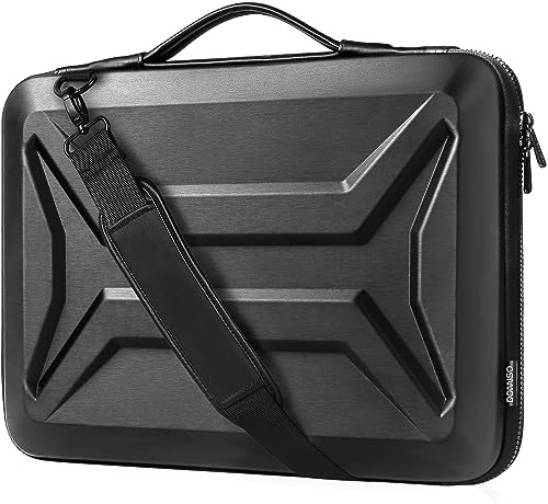 DOMISO 17-17.3 Inch Laptop Hard Case with Shoulder Strap,Waterproof Shockproof Hard Shell Laptop Sleeve Protective Case with Retractable Handle for Lenovo/HP/Dell/Asus/MSI,Black