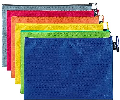 Tomuvpzn Dokumententasche A5, 6 Stück Dokumententasche mit Reißverschluss, Wasserdicht, Mesh Beutel Reisverschlusstaschen mit Reißverschluss für Dokumente, Papier, Kosmetika und Farbe Taschen