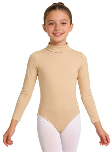Manyakai Kinder Mädchen Fleece Turnanzug Gefüttert Rundhals/Stehkragen Ballett Body Trikot Gymnastik Leotard Stretch Eiskunstlauf Anzug Tanzkostüm