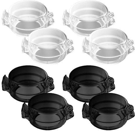 8 Stück Sicherheits-Herdknöpfe, Sicherheitsknöpfe Zum Schutz Von Kleinkindern, Herdschalter-Schutzabdeckung,Kochgeschirr-Schutz-Schwenkabdeckung (Transparente Farbe, Schwarz)