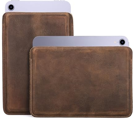 CONTACT'S FAMILY Hülle für iPad mini 7/6, iPad mini 2019 Tasche, Tablet-Hülle aus Leder für 7.9/8.3 Zoll (Horizontales Modell)(Kaffee)