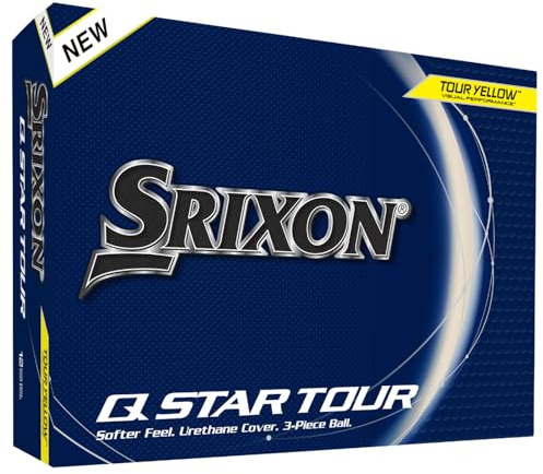 Srixon, New Q-Star Tour 5 2024 - Dozen Golf Balls - Soft Feel, Spin, Performance and Power - 3 Pieces - Urethane - Premium Golf Accessories and Golf Gifts, Yellow