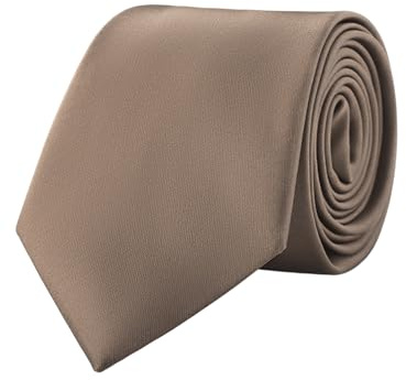 WANYING Herren Einfarbige Krawatte 8cm 3.15 Normalbreite Krawatte Schlips Binder Langbinder Basic Classic Necktie Business Casual Festivitäten Hochzeit - Hellbraun