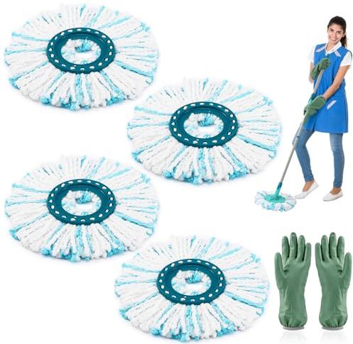 6 Stück Bodenwischer Ersatzkopf für Leifheit Clean Twist Disc Mop Micro Set，2-Mikrofaser-System Putzlappen Wischmopp ideal für alle Bodenarten mit hoher Wasser- und Schmutzaufnahme