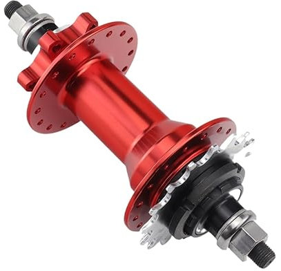 TAIGUHUI Sgancio Rapido Bici Single Speed Bike 32 36 Holes 16 18T Bicycle BMX Rear Hubs with Sprockets And Lock Nuts Black Colors Perno Ruota Posteriore MTB(Color:Red 32H 18T)