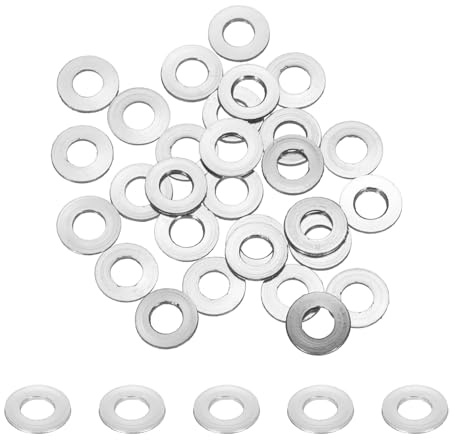 QUARKZMAN 30PCs Arandela Plana de Aluminio Anodizado Arandela Avellanada Agujero Diámetro 3mm Arandelas Redondas para Tornillos Accesorios de Modelos RC/FPV/PC/Drone (Plata)