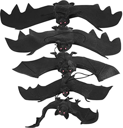 TOYANDONA 5stücke Halloween Deko Fledermäuse Realistische Hängende Scherzartikel Für Halloween-Partys Wiederverwendbar Und Leicht Für Gruselige Dekorationen Im Innen Und Außenbereich