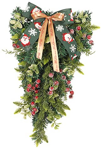 LABRIMP Eukalyptus Girlande Swag Weihnachten hängen Teardrop Weihnachtskranz Weihnachtsbaum Kranz Home Decor