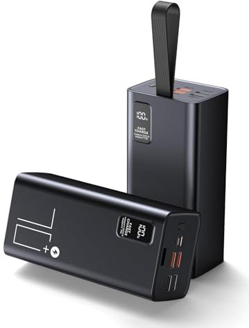 Power Bank Fast Charging 70000mAh, 5 Outputs 2 Inputs LED Display, PD 30W & QC 4.0 Fast Charging Battery Pack, High Capacity Portable Charger Large Power Bank for iPhone Travel Camping (Black)