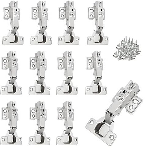 Cerniere Per Ante Cucina, 12 Pezzi Cerniere Per Ante Cucina, Cerniere Con Chiusura Ammortizzata, Cerniera Per Mobili con Viti, Con Ammortizzatore Idraulico, Per Armadietti Porte, Cassetti
