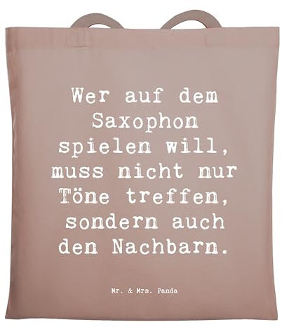 Mr. & Mrs. Panda Umhängetasche Spruch Saxophon Spieler - Geschenk, Laptoptasche, Musik, Jutebeutel, Nachbarn, Spielen Lernen, Tasche, Instrument, Blasinstrument, Beutel, Blues, Saxophon-Anfänger