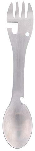 Ustensiles de camping, ouvre-boîte militaire, couverts de camping, cuillères multifonctions 5 en 1 en acier inoxydable, fourchette de camping, argenterie de voyage portable,
