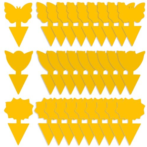 GeekerChip 30 Pezzi Trappola per Mosche,Giallo Trappole Appiccicose,Plug-in Trappola per Mosche Piastre per Insetti per Moscerini, Afidi,Mosche Minatori e Mosche Bianche