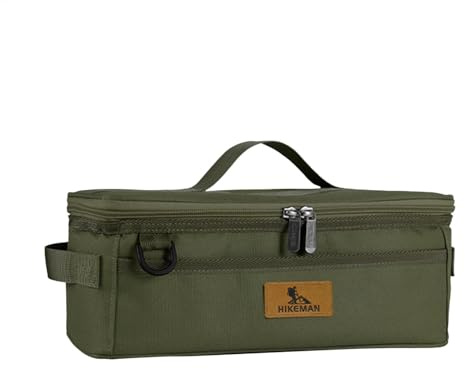 Sac à couverts d'extérieur – Caddy de cuisine de camping, étui de transport pour outils de barbecue, ustensiles de cuisine anti-poussière avec compartiments, porte-ustensiles compact avec poignée pour