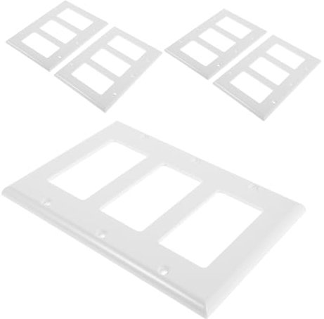 NUOBESTY 5piezas Cubiertas Decorativas Para Interruptores Gang Placas De Montaje Resistentes Para Enchufes Cocina y Baño Instalación y Durable