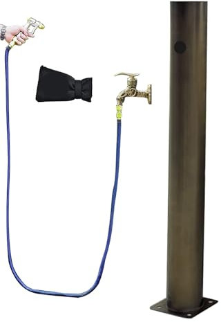 Fontaines Extérieures, Robinet de Jardin Colonne d'eau Autoportant, Robinet Antigel Extérieur, pour Terrasse/Jardin, Pistolet Pulvérisateur de 7 M(Bronze)